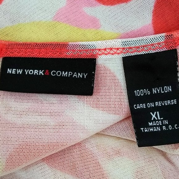 New York Co Floral Women's Short Sleeve Lined Blouse X-Large - Picture 4 of 5